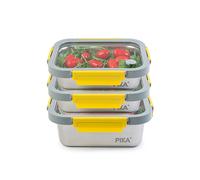 Lot de 3 boites alimentaires inox metalshock - 2x 820ml + 1200ml - pika
