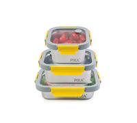 Lot de 3 boites alimentaires inox metalshock - 600ml + 800ml + 820ml - pika