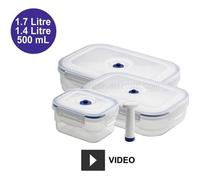 Lot de 3 boîtes alimentaires sous vide Aspifresh