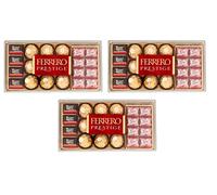 Lot de 3 boîtes cadeau Ferrero Prestige Praline di Cioccolato avec chocolats au chocolat 246 g contenant Mon Chéri, Ferrero Rocher et Pocket Coffee 21 pièces