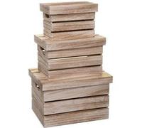 Paris Prix Boîtes cagettes en bois 5five Lot de 3 Naturel clair G