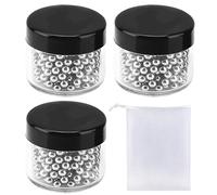 Lot de 3 boîtes de 1200 perles de nettoyage, équipées d'un petit sac en filet et de perles de nettoyage en acier inoxydable sans soudure, convient pour le nettoyage des vases, des carafes et des