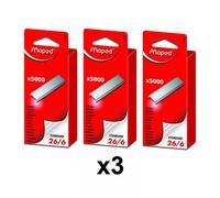 Lot De 3 Boîtes De 5000 Agrafes Standard 26/6 - Maped