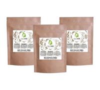 Lot de 3 boîtes de 800 g pour aliments crus de cacao - Idéal comme garniture, produit naturel sans additifs du Pérou / GreatVita