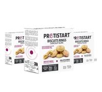 Lot de 3 boîtes de Biscuits Protéinés Rings Chocolat blanc - Protistart | Collation Sain et Gourmande | Riche en Protéines | Idéal pour Sportifs ou objectifs nutritionnels