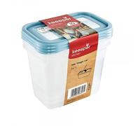 keeeper Lot de 3 Boîtes Congélation, Couvercle Réinscriptible, 3 x 1 l, 15,5 x 10,5 x 11,5 cm, Mia Magic Ice, Nordic Blue