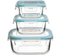 5five - lot de 3 boîtes carrées de conservation pm clipeat verre