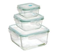 FIVE Simply Smart – Lot de 3 boîtes de conservation Clipeat 18 cm verre bleu