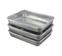 Lot de 3 boîtes de conservation en acier inoxydable avec couvercles pour le stockage des aliments, les grillades et la présentation des serviettes dans la cuisine et l'extérieur
