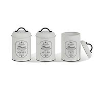 Lot de 3 boîtes de conservation en métal Maestro Paris Boîte à sucre Café Thé Ré