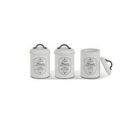 Maestro Boîtes de conservation en métal Maestro Paris Lot de 3 Ø11,3×18,5 cm Blanc/Noir