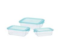 Lot de 3 boîtes de conservation en verre Borosilicate 0,63 l, 1 l, 1,5 l avec couvercle en PP