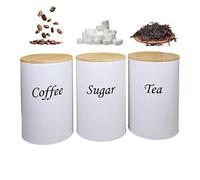 Lot de 3 boîtes de cuisine pour comptoir, 1200 ml de grande capacité - Pots de rangement pour grains de café | Pour avoine, noix, farine, comptoir, sel, comptoir de cuisine, café, bureau