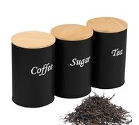 Lot de 3 boîtes de cuisine pour comptoir - Grand format de 1200 ml - Pour café, sucre, thé, bonbons, avoine, farine, crémier, sel, idéal pour comptoir de cuisine, comptoir, café, bureau