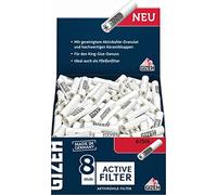 1 boîte GIZEH Active Filter de 8 mm de diamètre, filtre à charbon actif dans la boîte de 200