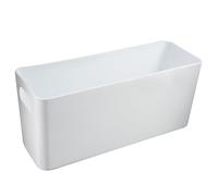 Lot de 3 boîtes de rangement - 10 cm de haut - Blanc - 20 x 10 x 10 cm - 1,4 l - Organiseur de tiroir - Boîte de rangement - Système de rangement en plastique pour salle de bain, armoire, bureau