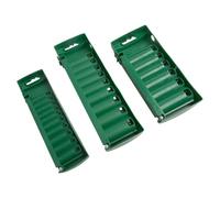 Lot de 3 boîtes de rangement de douilles pour douilles de 6,35 mm, 9,5 mm et 1,27 cm - Support de rail en plastique ABS avec fentes dédiées, empilable et adapté aux tiroirs à outils