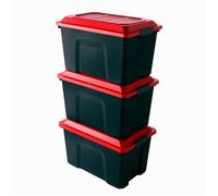 Lot de 3 boites de rangement en plastique avec couvercle Sundis LOCKER 60L, L.58xl.38,5xh.36,5cm