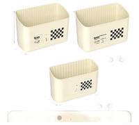 Lot de 3 boîtes de rangement latérales magnétiques pour réfrigérateur - Design moderne et minimaliste - Grande capacité - Plastique PET - 4 ou 5 aimants puissants pour armoire (F)