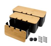 Lot de 3 Boîtes de Rangement pour Câbles | Cache-Câble Multiprise avec Couvercle pour TV, Bureau et Ordinateur | Boîte de Masquage pour Cordons Électriques et Enchevêtrement | Organisateur de Câbles
