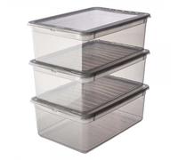keeeper Boîtes de Rangement avec Système Air Control, Lot de 3 pièces, 3 x 11 l, Bea, Transparent