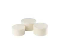Lot de 3 Boîtes de Rangement Rondes Plates "Vaughn" 32cm Blanc