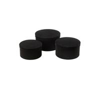 Lot de 3 Boîtes de Rangement Rondes Plates "Vaughn" 32cm Noir