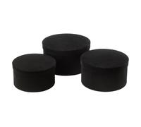 Lot de 3 Boîtes de Rangement Rondes Plates "Vaughn" 32cm Noir