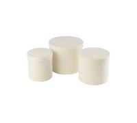 Lot de 3 Boîtes de Rangement Rondes "Vaughn" 27cm Blanc