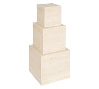 Lot de 3 Boîtes de Rangement "Tineo" 33cm Beige