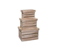 Lot de 3 boites cagettes bois 5five Naturel clair G