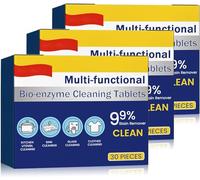 Lot de 3 boîtes de tablettes de nettoyage multi-fonctions à dissolution concentrée pour la cuisine - Puissantes tablettes détachantes - Poudre de nettoyage multi-usages - Tablettes de nettoyage