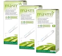 Lot de 3 boîtes de tampons bio Masmi - Avec applicateur - En coton bio certifié