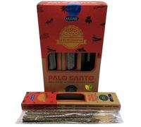 Lot de 3 boîtes d'encens bio fabriquées à la main en Inde en résine et huiles essentielles 100 % naturelles (Palo Santo)