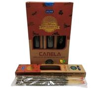 Lot de 3 boîtes d'encens biologiques fabriquées à la main 25 g x 3 fabriquées en Inde Résine et huiles essentielles 100 % naturelles (cannelle)