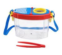 Lot de 3 boîtes d'observation d'insectes avec loupe, kit d'exploration portable pour l'exploration en plein air, jouet scientifique pour jeune explorateur avec bandoulière et pince à épiler, ABS +