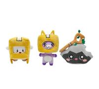 Lot de 3 boîtes en peluche, jouet en peluche rectangulaire, Foxy et Rocky - Figurines amovibles - Poupée en peluche douce pour enfants et fans (boîte + Fox + Rocky)