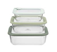 Lot de 3 boîtes en verre rectangulaires avec couvercle 640/1050/1520ml Laguiole Cuisson