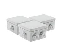 Lot de 3 boîtes étanches carrées 80x80x40mm - Gris - Zenitech