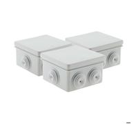 Lot de 3 boîtes étanches carrées 80x80x40mm - Gris - Zenitech