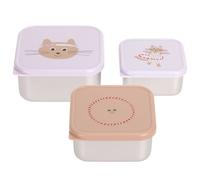 Lot De 3 Boites Gigognes En Inox Tiny Team Cat Rose TU