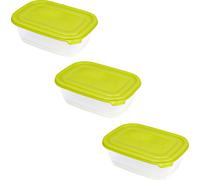 lot de 3 boîtes pour réfrigérateur 1 l SUNSHINE, Couleur:Transparent / LIME vert