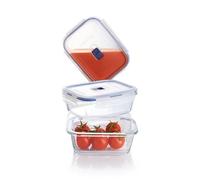 Lot de 3 boites Pure Box Active - Rectangle - Verre trempé - Hermétique et Extra résistant - 122 + 82 + 38 cl