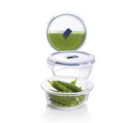 Lot de 3 boites Pure Box Active - Rond - Verre trempé - Hermétique et Extra résistant - 92 + 67 + 42 cl