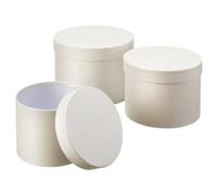 Lot de 3 boîtes rondes pour chapeau de fleuriste Crème (4654)