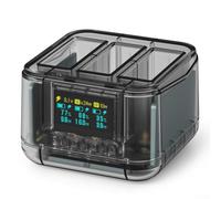 Lot de 3 boîtiers de chargement de batterie pour caméra d'action avec affichage numérique intelligent - Chargeur rapide avec technologie de charge mixte et protection de tension de haute précision