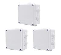 Lot de 3 Boîtiers Electriques Etanches IP65 Blanc 100 x 100 x 70 mm