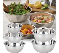 Lot de 3 bols à mélanger en acier inoxydable avec marques de mesure pour la cuisson 0,8 l/1,2 l/2 L Bols de cuisine résistants à la rouille pour mélanger les ingrédients