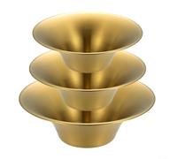 Lot de 3 bols à mélanger en acier inoxydable pour la préparation des repas et les ramen - Passe au lave-vaisselle - Argenté/doré - 19,5 cm, 22,5 cm, 25,5 cm (doré)