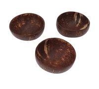 Lot de 3 Bols en Noix de Coco, Bols en Coquille de Noix de Coco Polis à la Main Réutilisables Anti-fuites, Bols à Smoothie Faits à la Main en Coquille de Noix de Coco, Bols à Salade pour Décor de Cuis